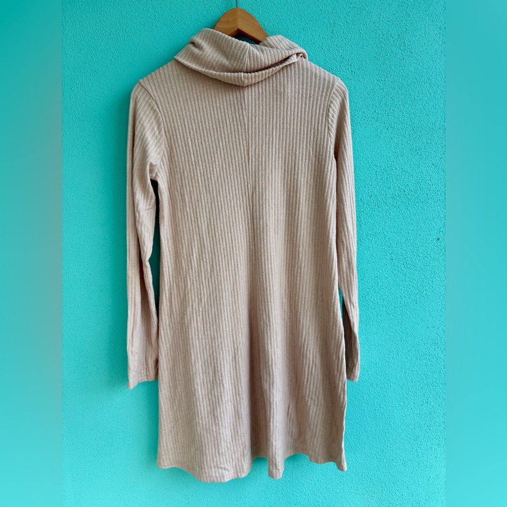 Lush Beige Ribbed Knit Sweater - Picture 2 of 3
